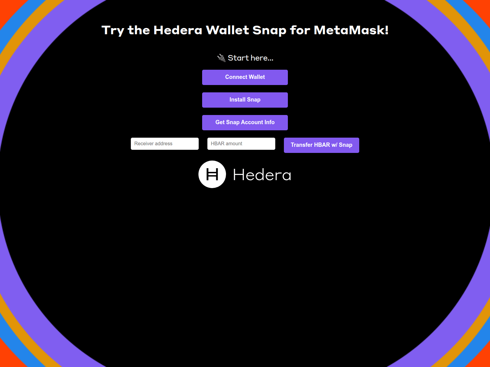 Screenshot of hedera-example-metamask-snap.vercel.app