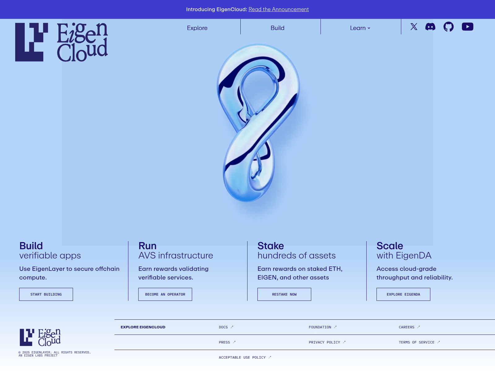 Screenshot of eigencloud.xyz