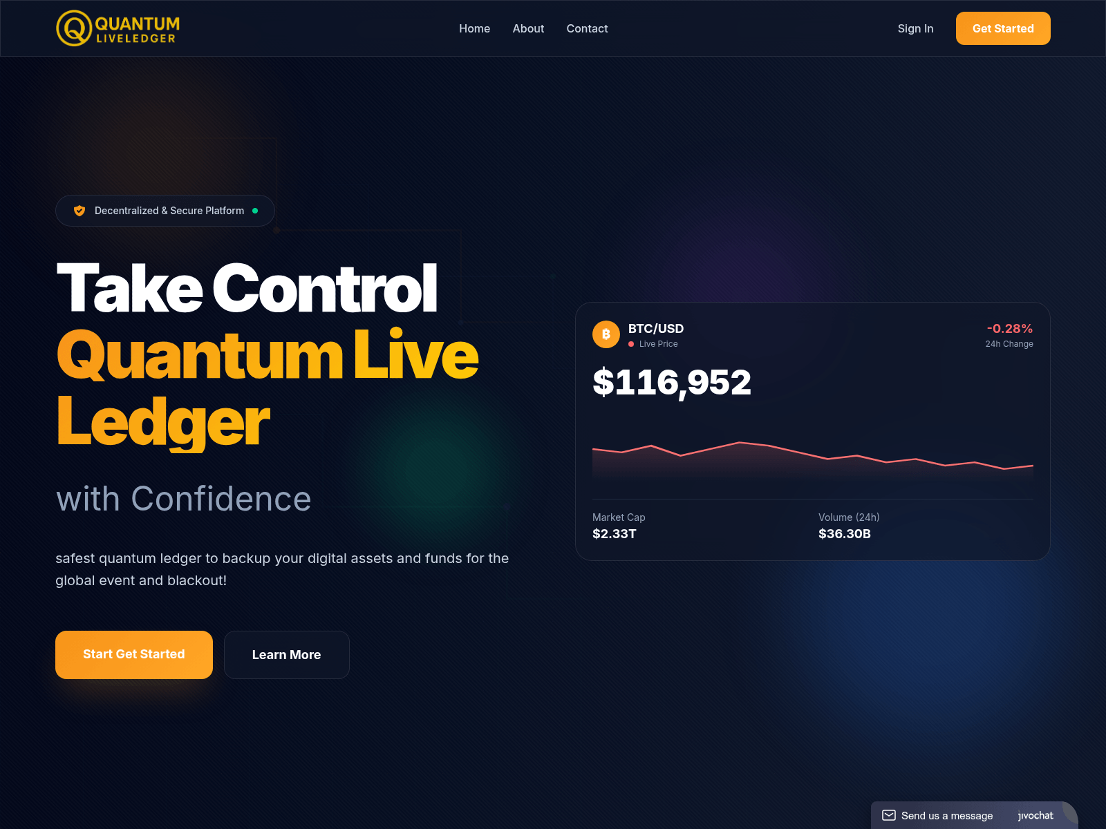 Screenshot of quantum-liveledger.com