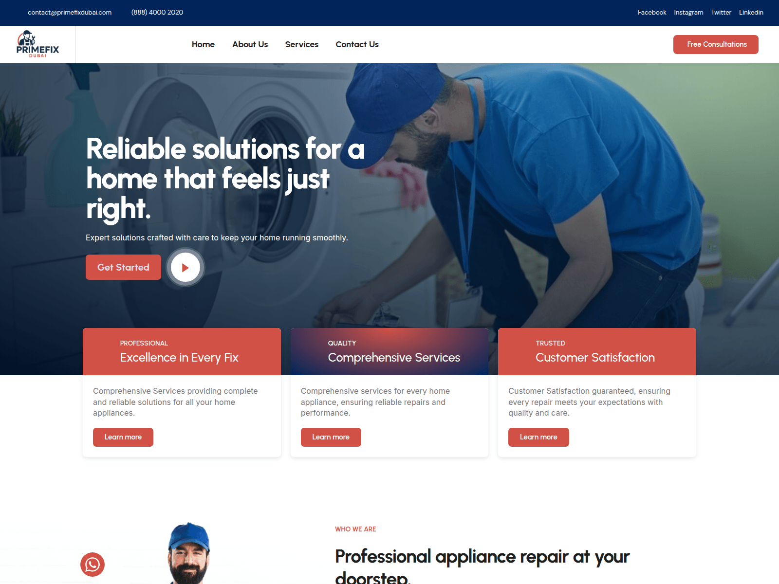 Screenshot of primefixdubai.com