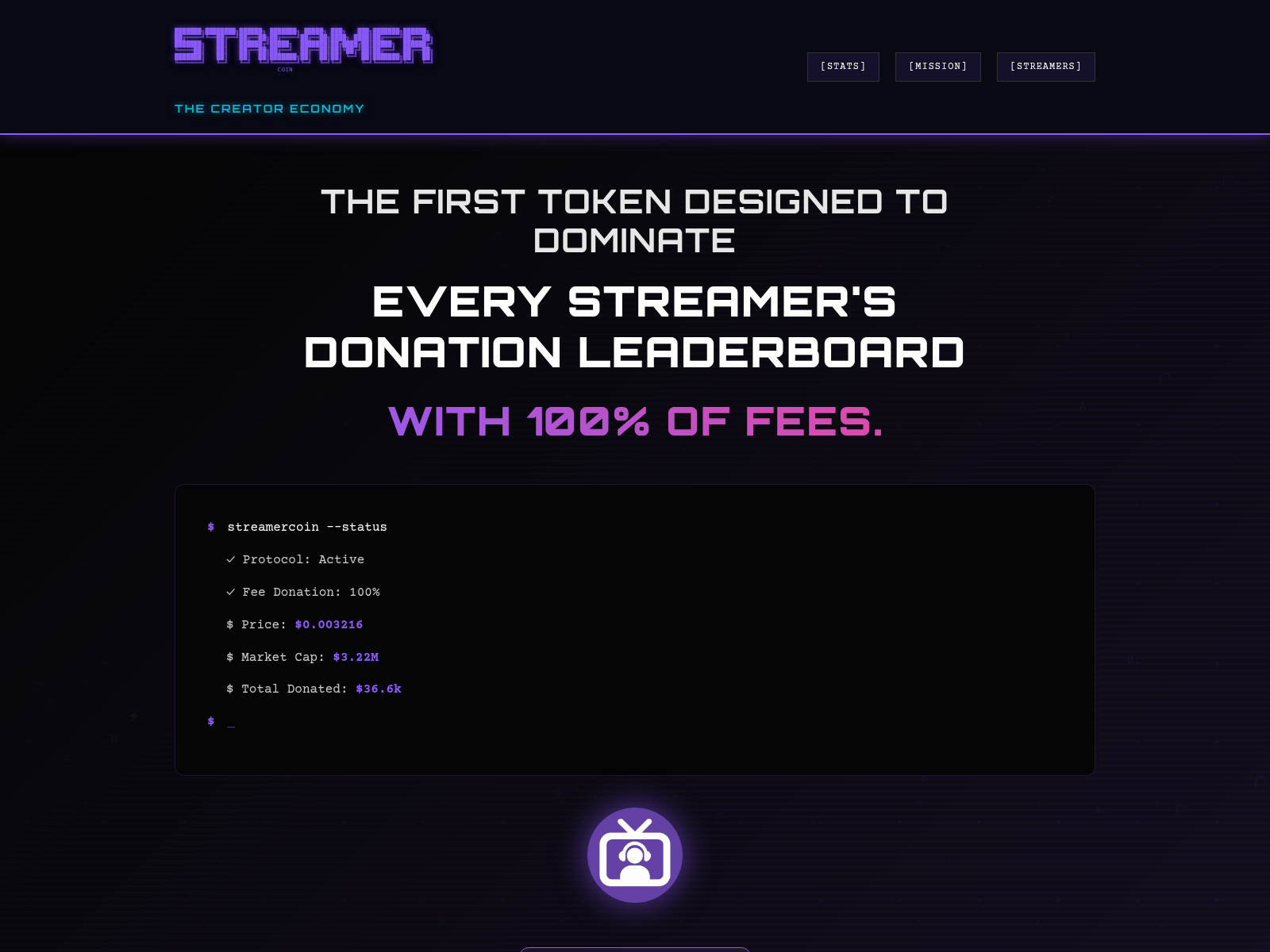 Screenshot of streamerscoin.com