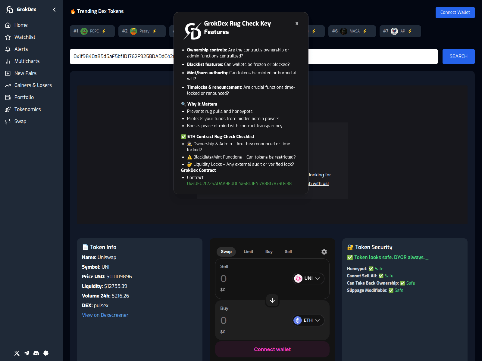 Screenshot of grokdextools.site