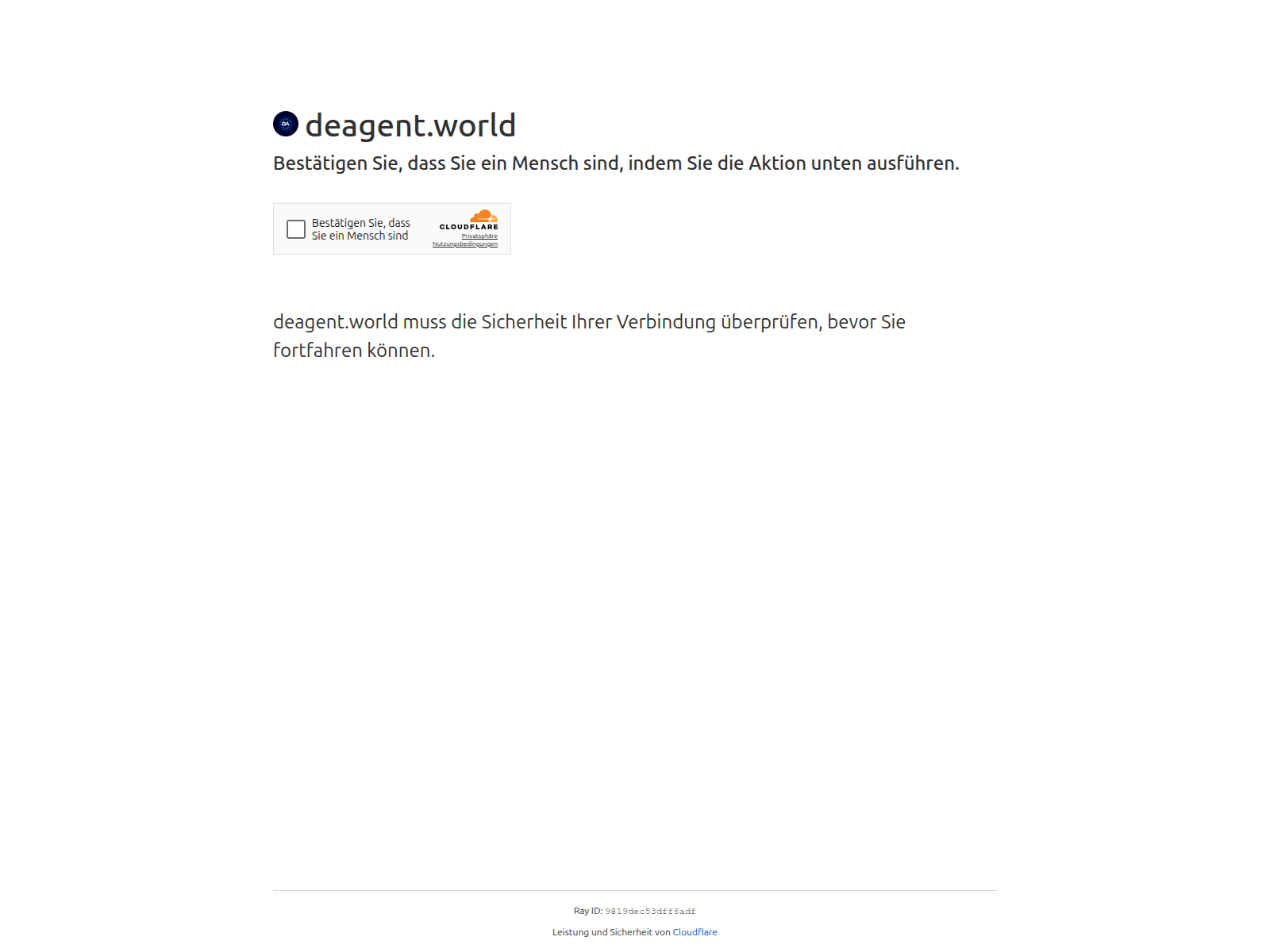 Screenshot of deagent.world