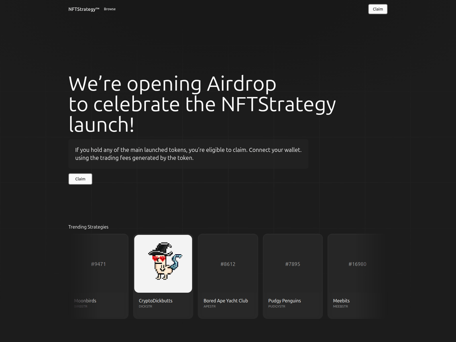 Screenshot of nftstrategys.xyz