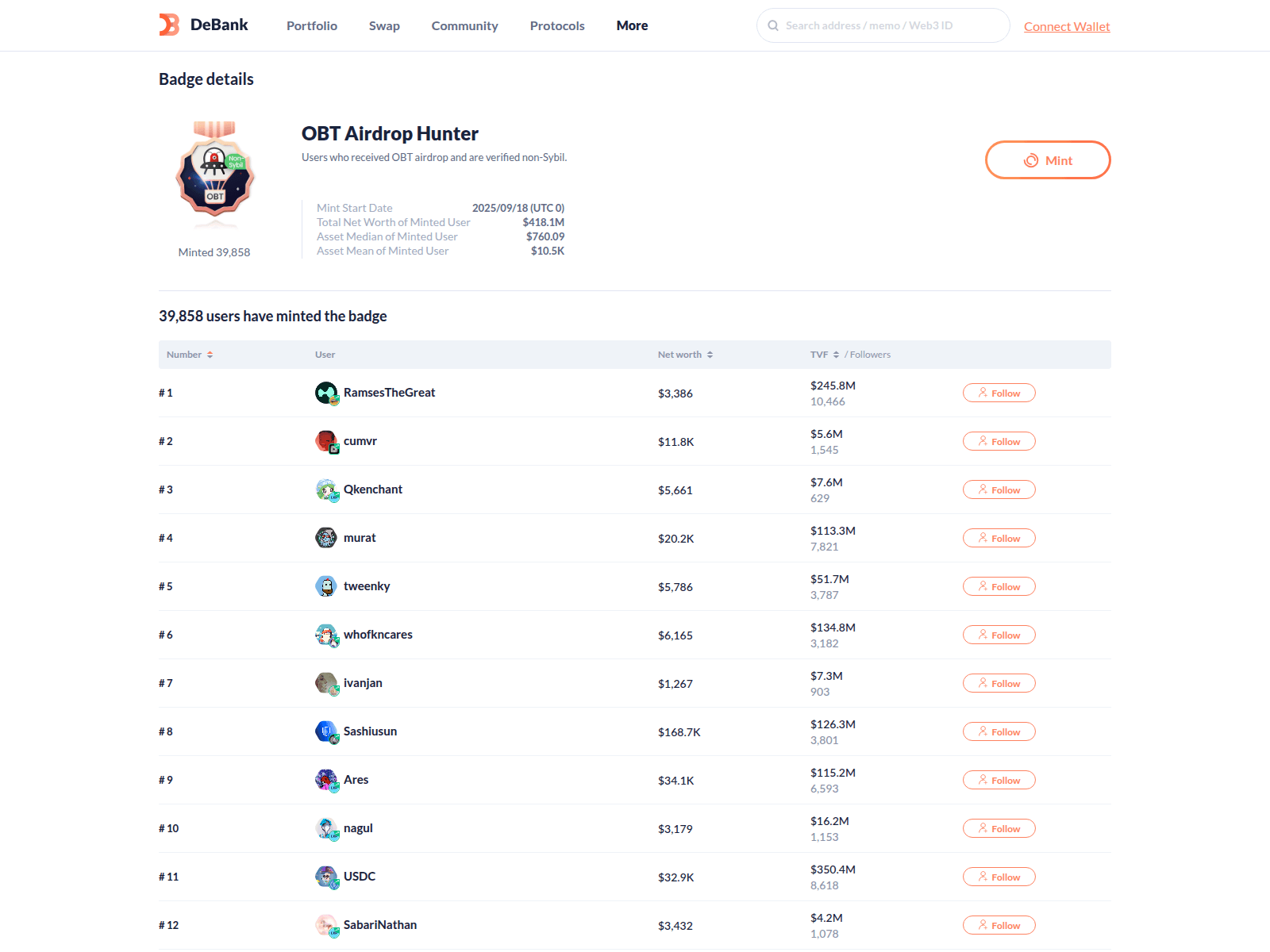 Screenshot of debank-badge.info
