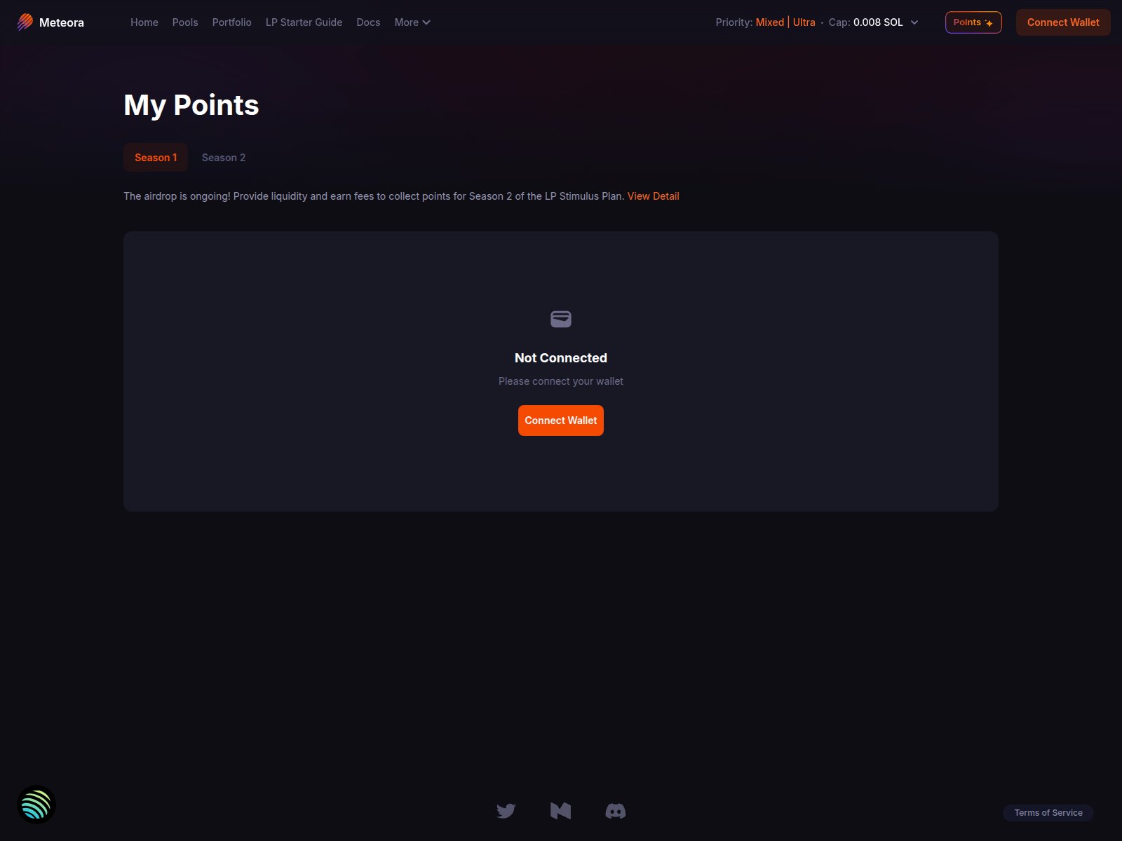 Screenshot of meteora-drop.network
