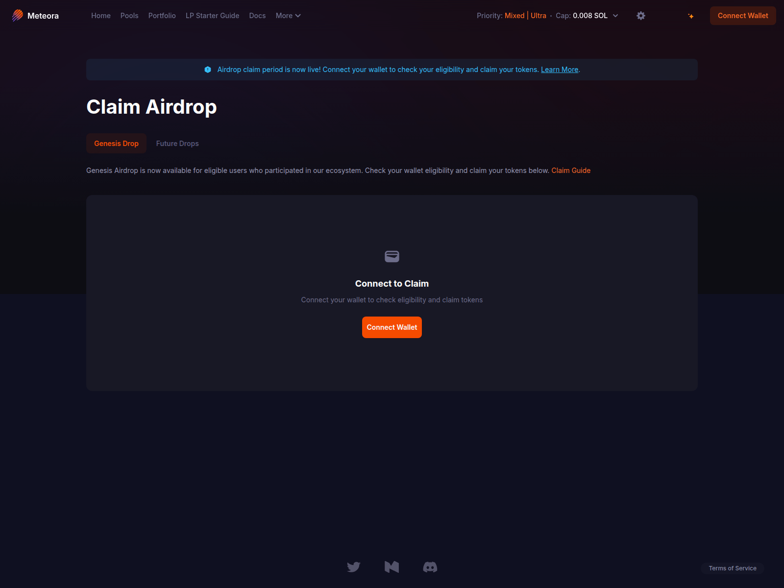 Screenshot of app.meteorafi.com