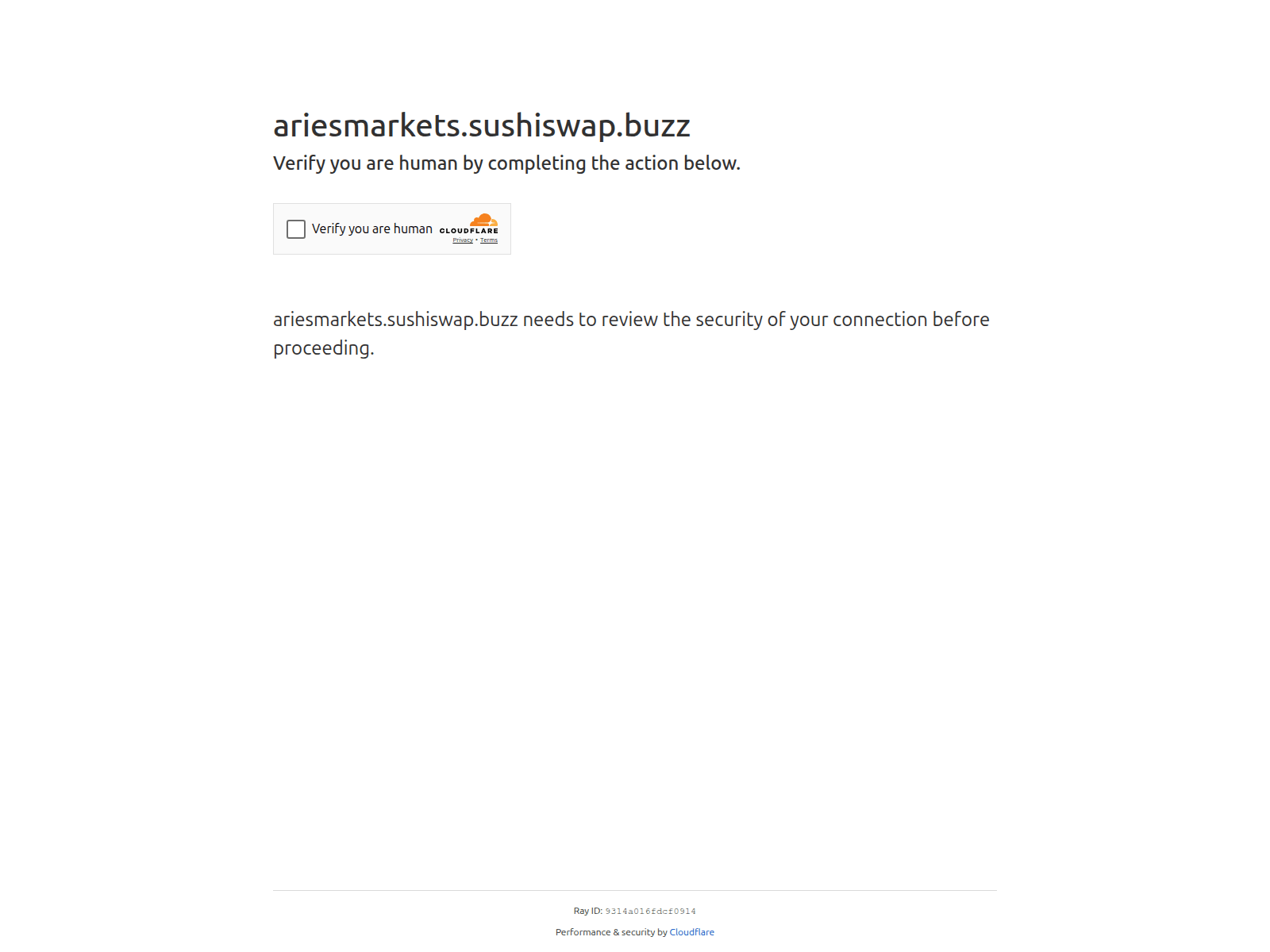Screenshot of ariesmarkets.sushiswap.buzz