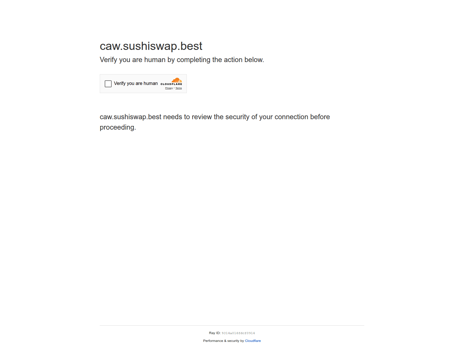 Screenshot of caw.sushiswap.best