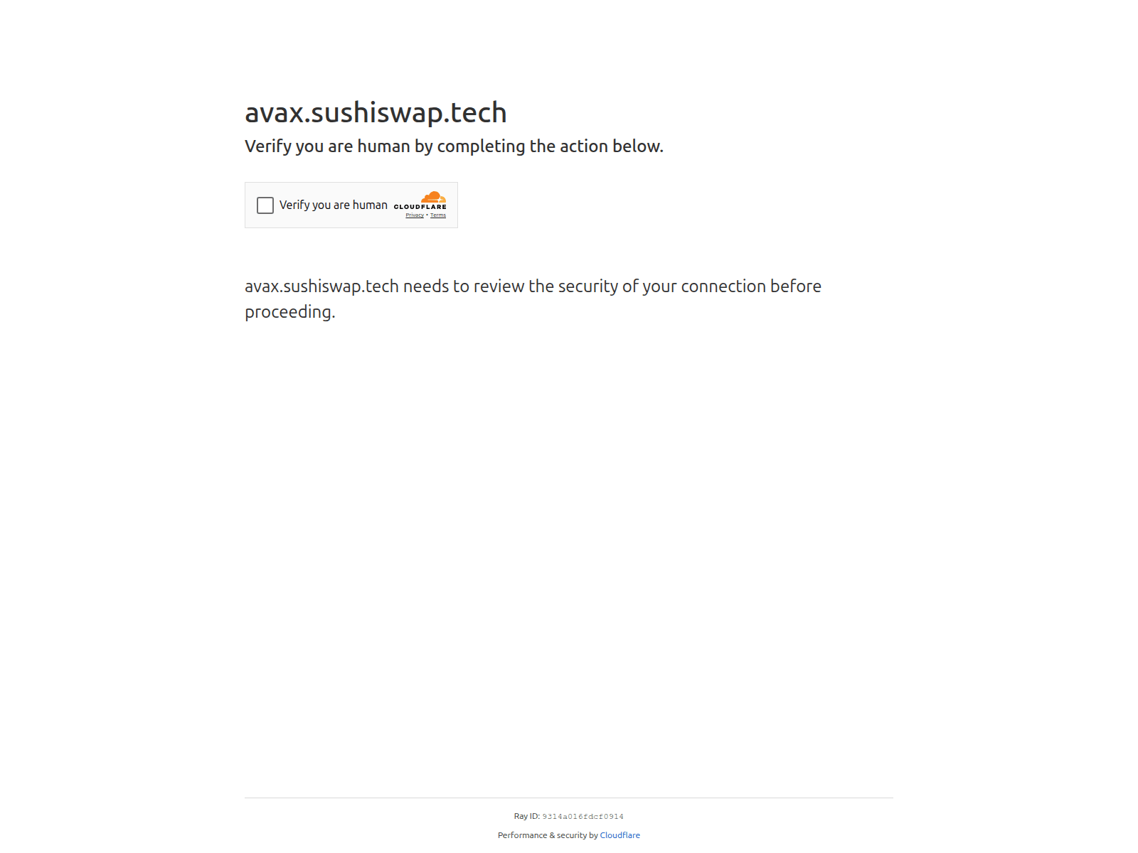 Screenshot of avax.sushiswap.tech