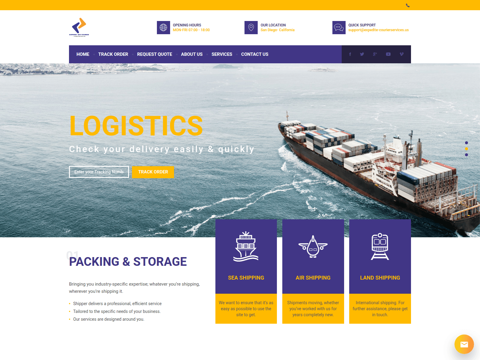 Screenshot of expedite-courierservices.us