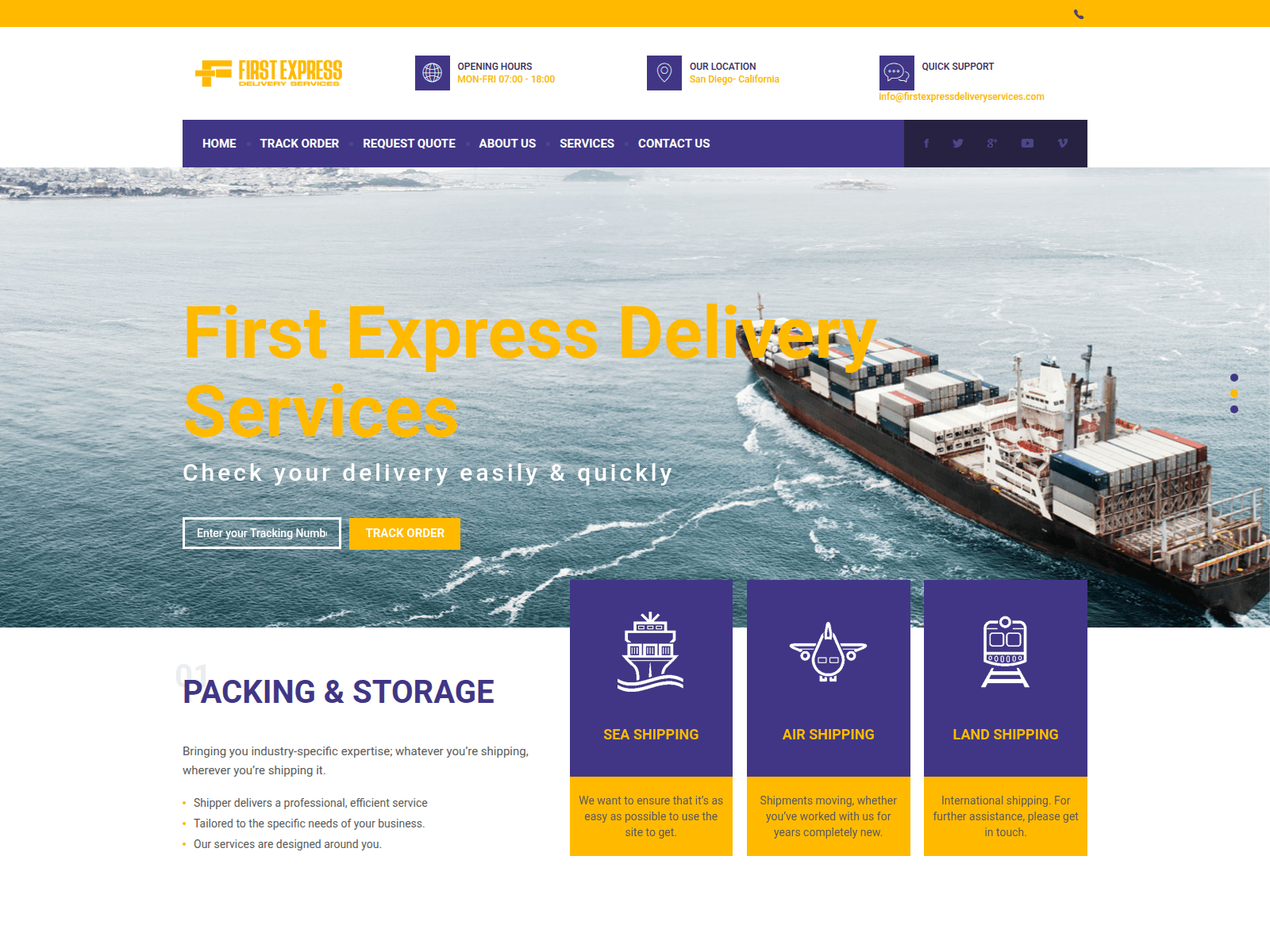 Screenshot of firstexpressdeliveryservices.com