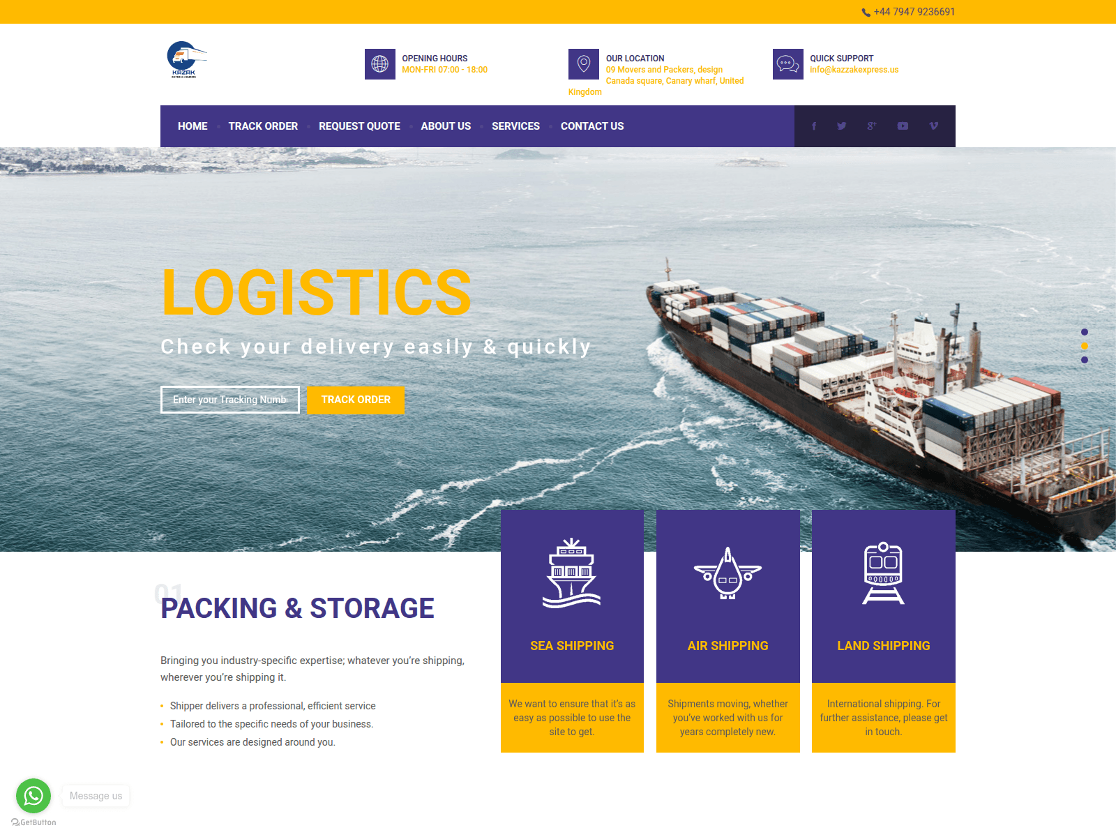 Screenshot of kazzakexpress.us