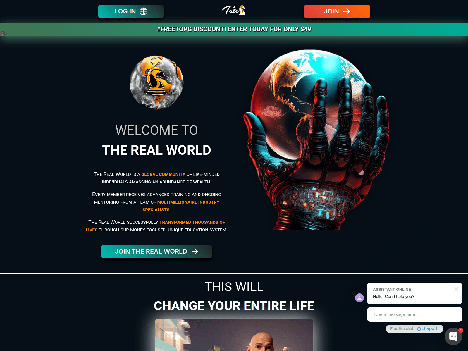 Screenshot of jointherealworldportals.live