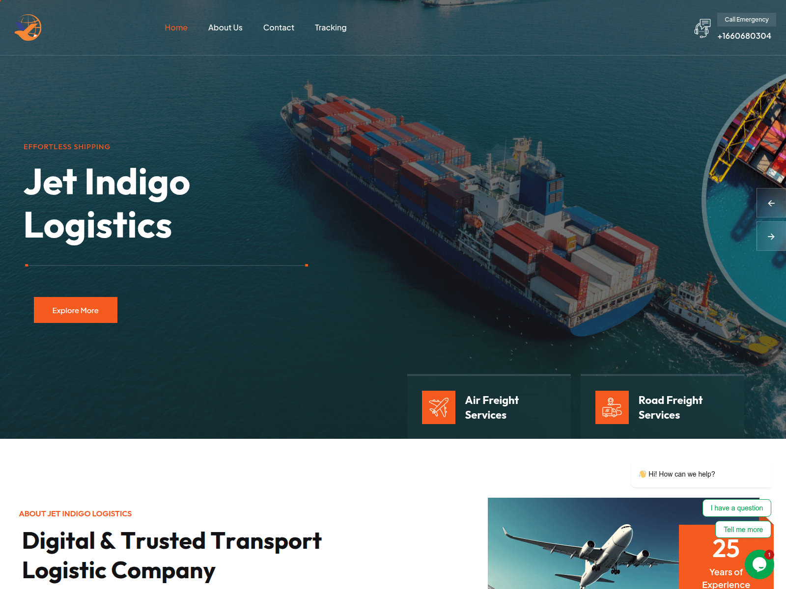 Screenshot of jetindigologistics.com