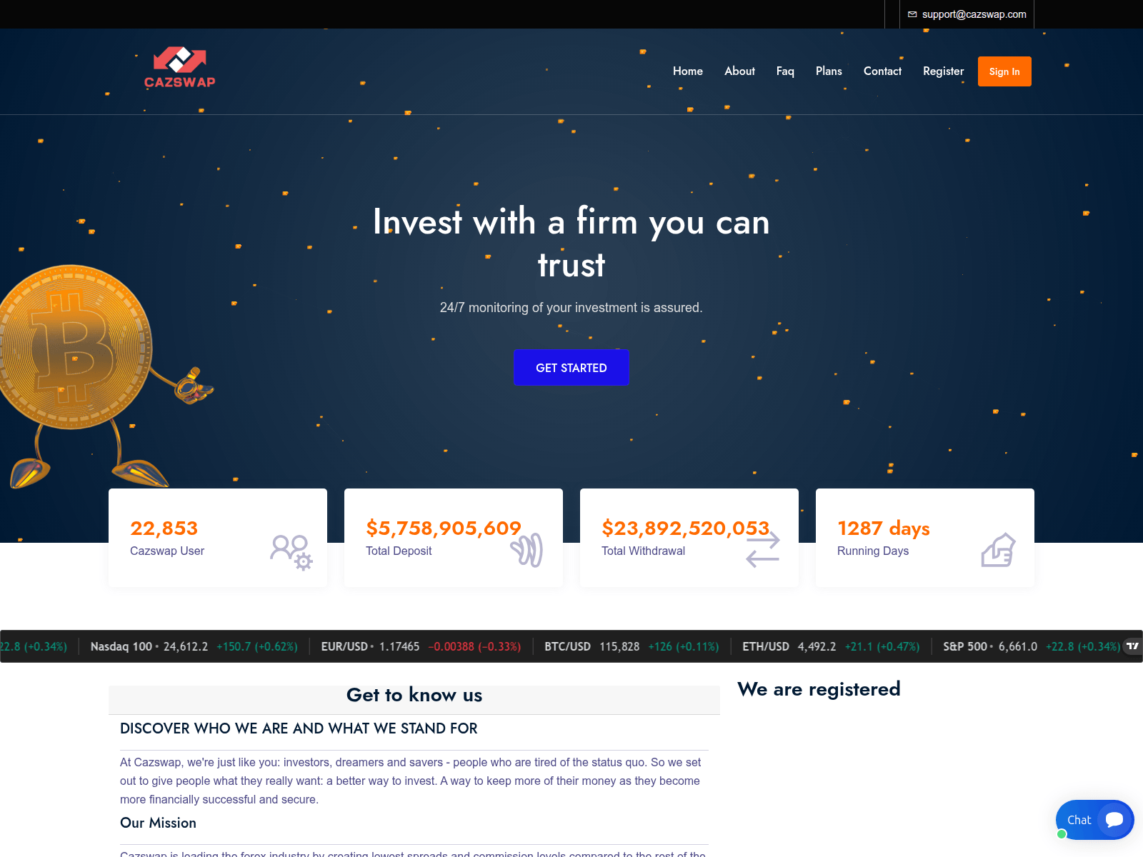 Screenshot of cazswap.com