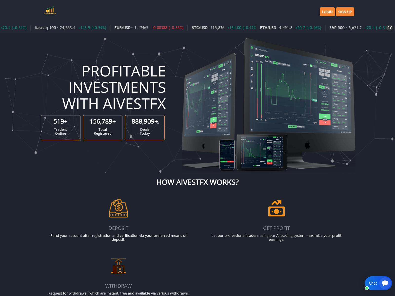 Screenshot of aspiresinvltds.com