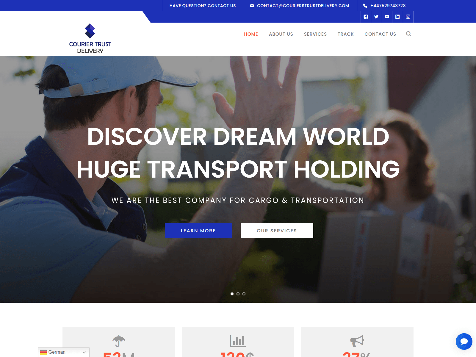 Screenshot of courierstrustdelivery.com