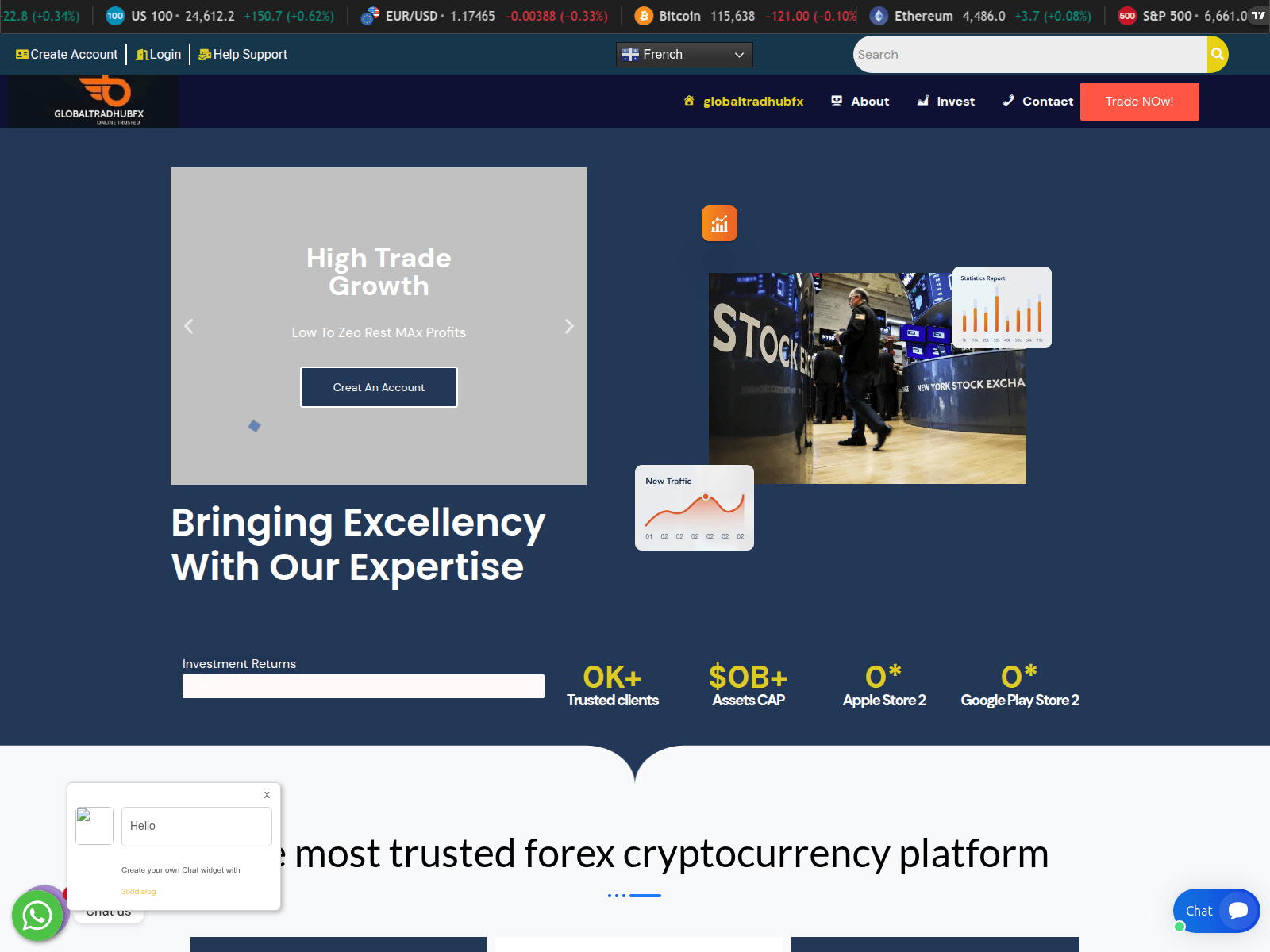 Screenshot of globaltradingshub.live