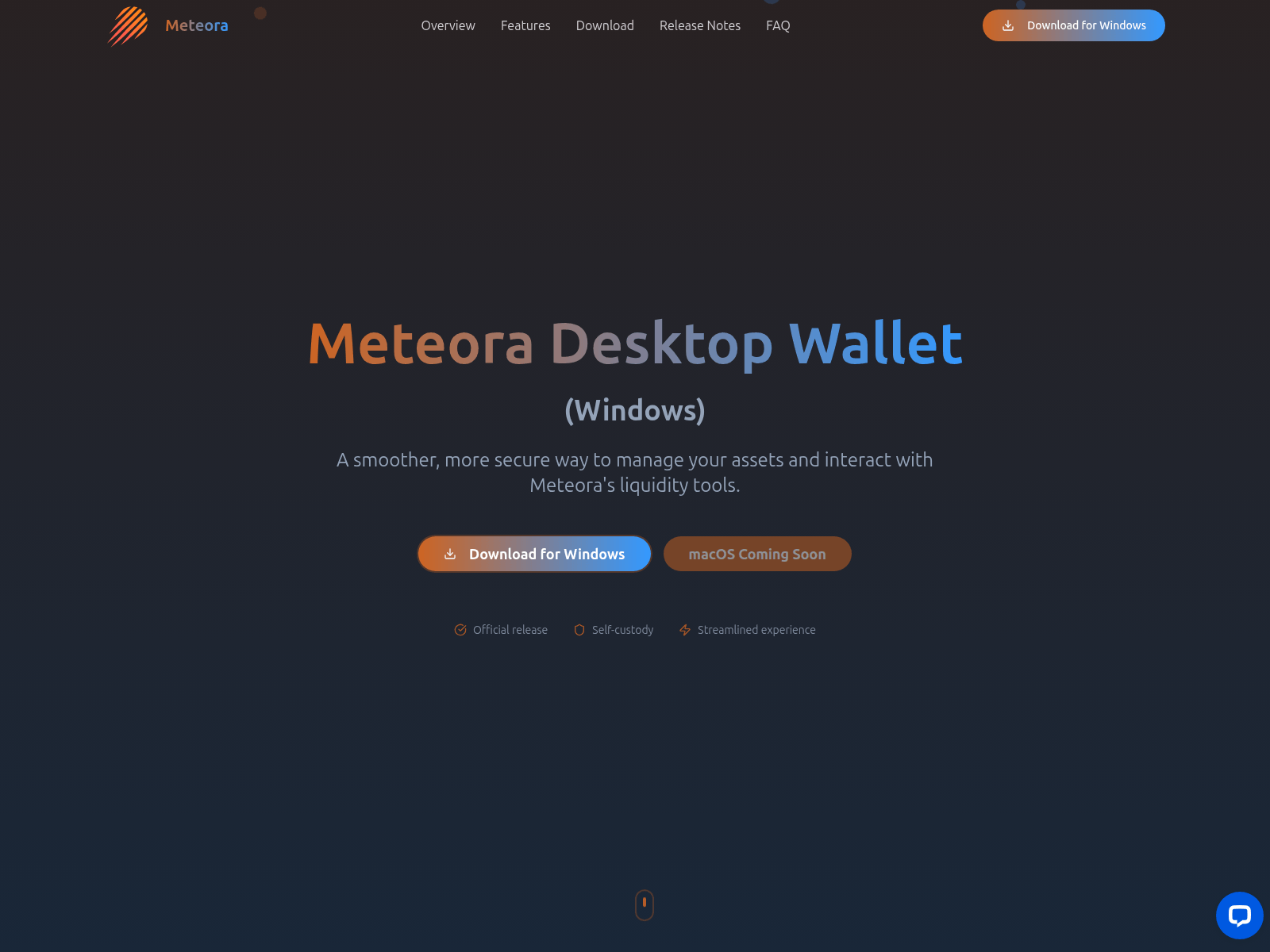 Screenshot of meteora-wallet.com