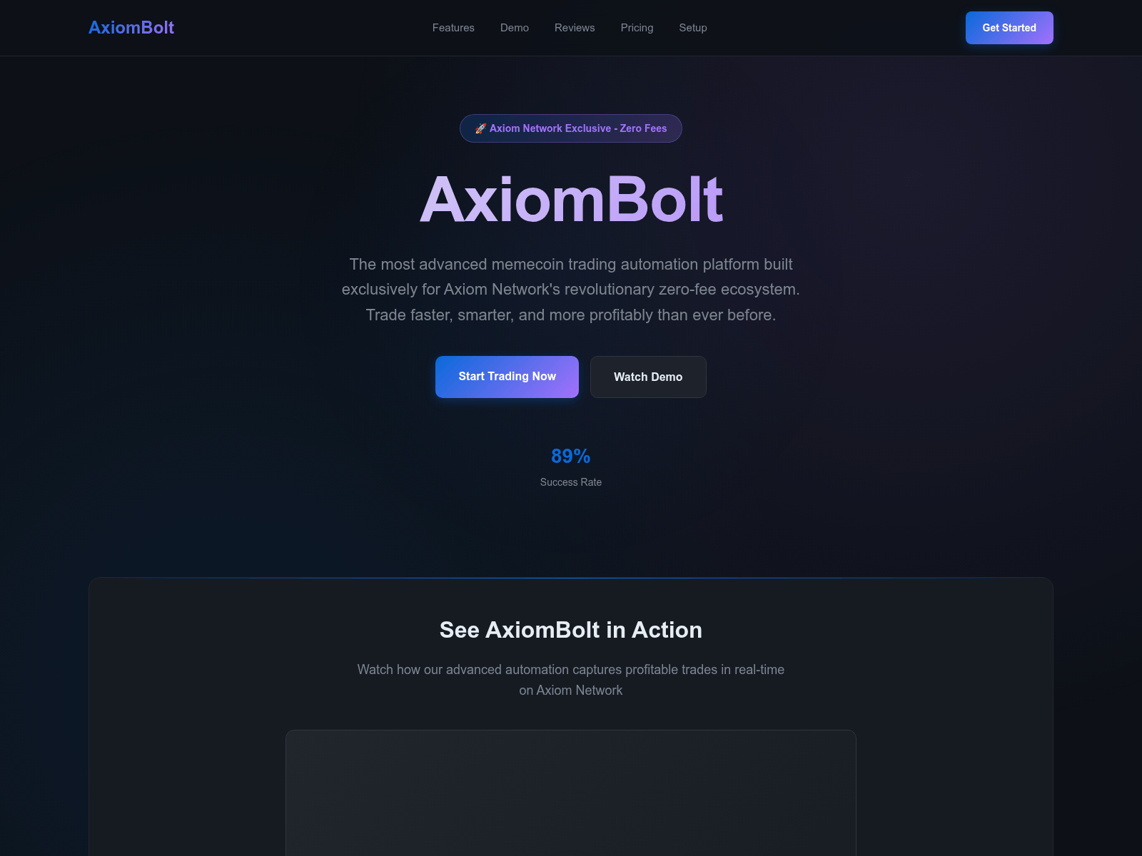 Screenshot of axiomtool.trade