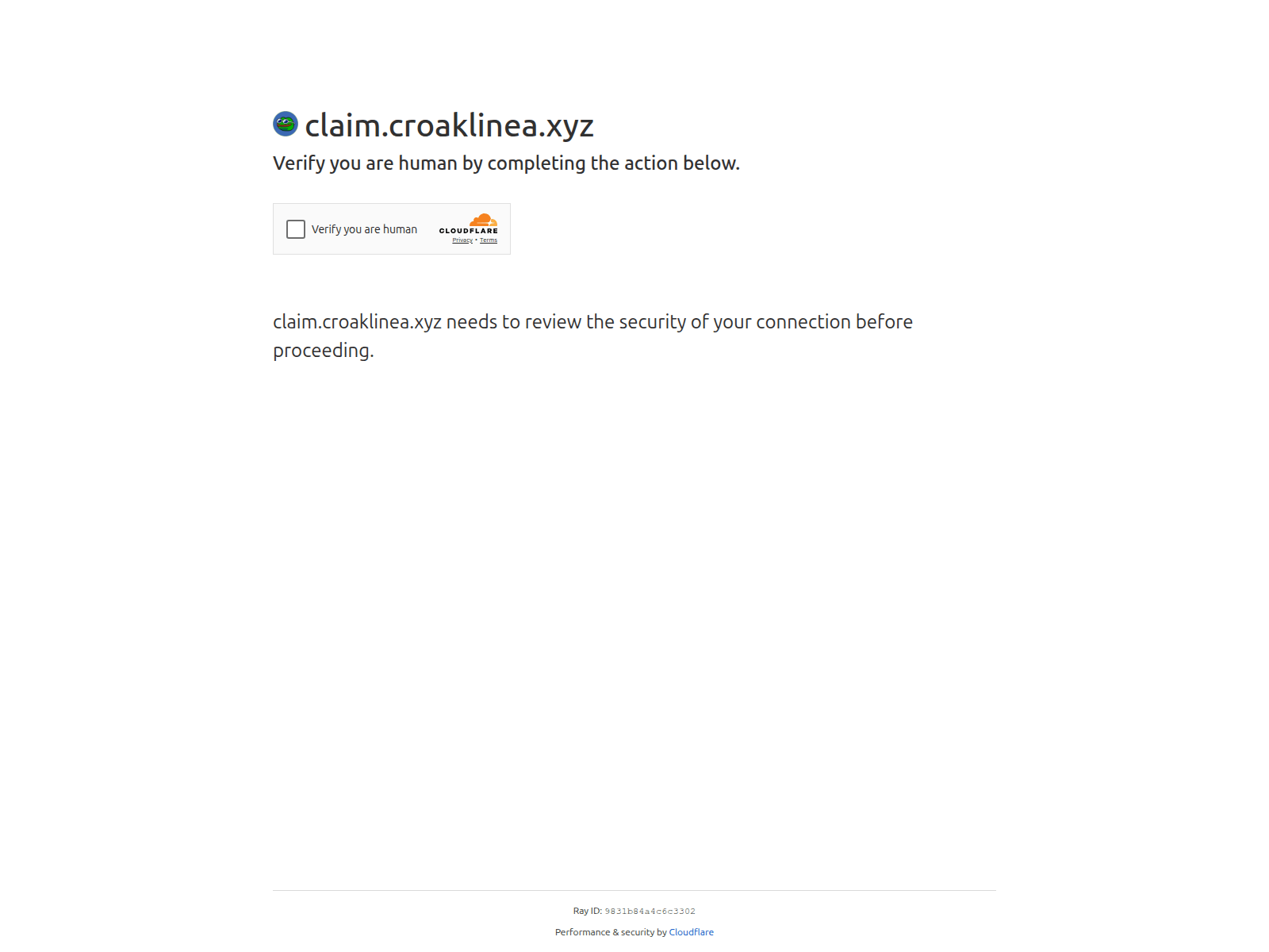 Screenshot of claim.croaklinea.xyz