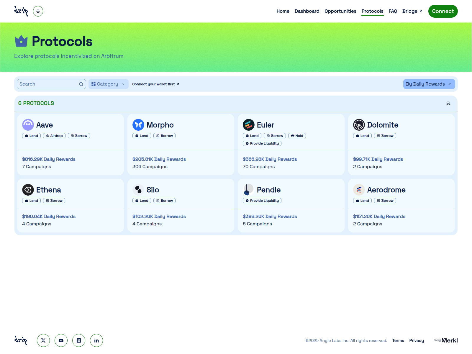 Screenshot of arbitrumdrip.org