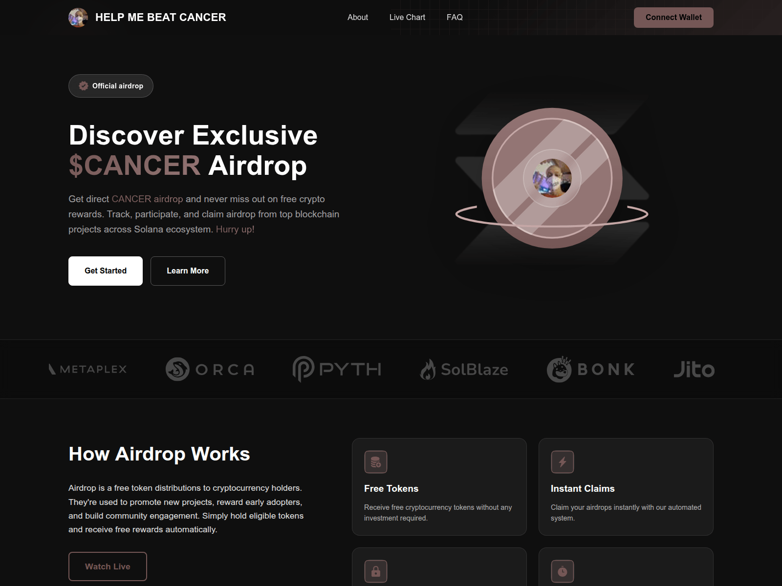 Screenshot of cancertoken-claim.top