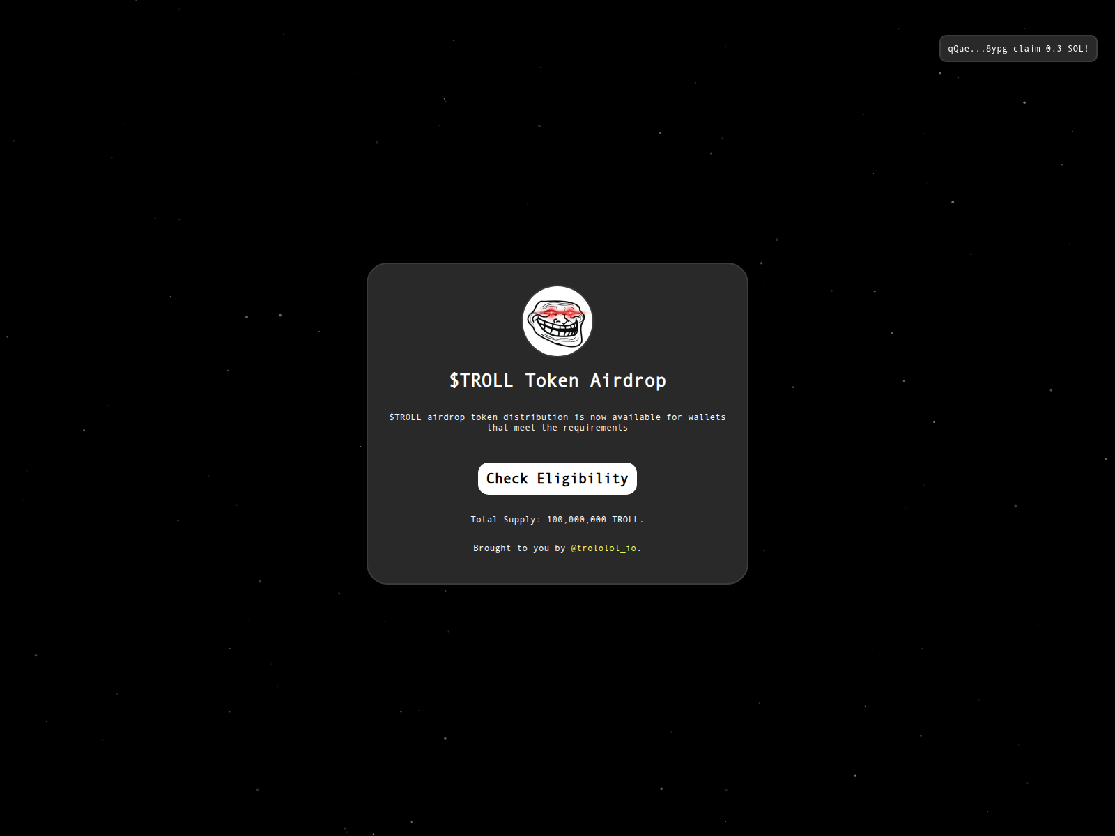 Screenshot of troll-claims.com
