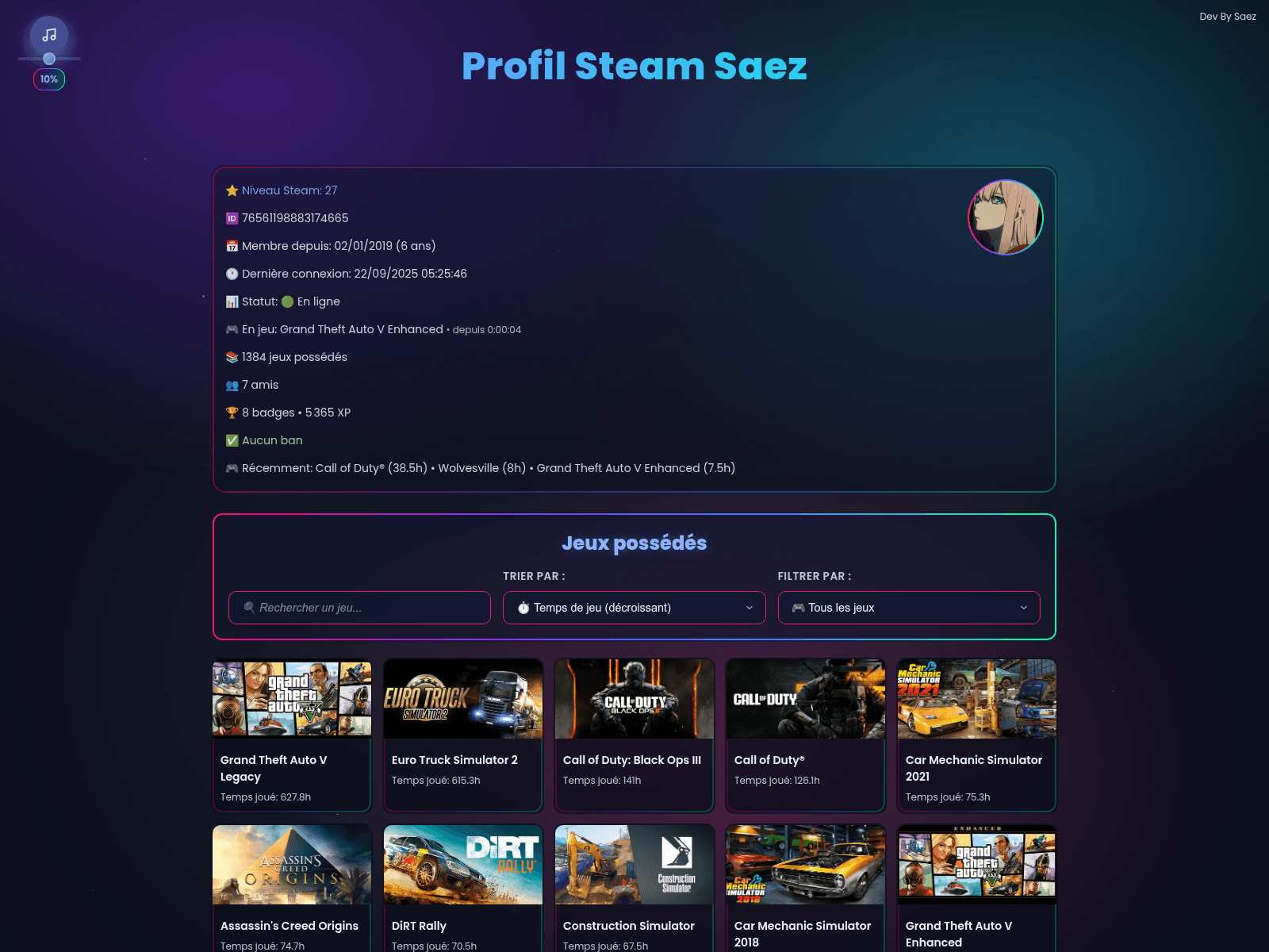 Screenshot of saezprofile.netlify.app