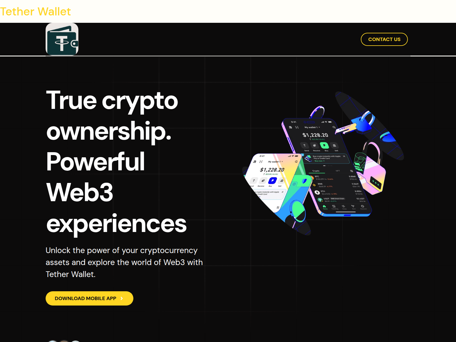 Screenshot of tether-wallets.com