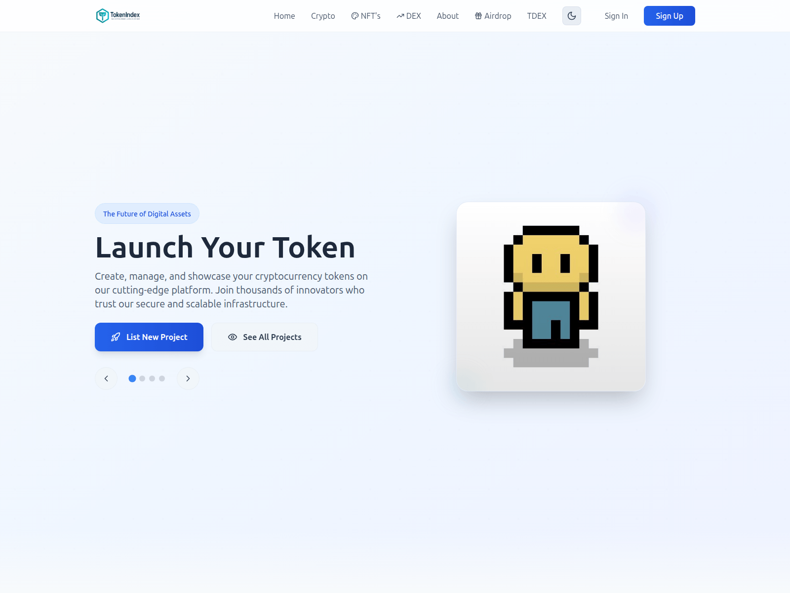 Screenshot of www.tokenindex.space