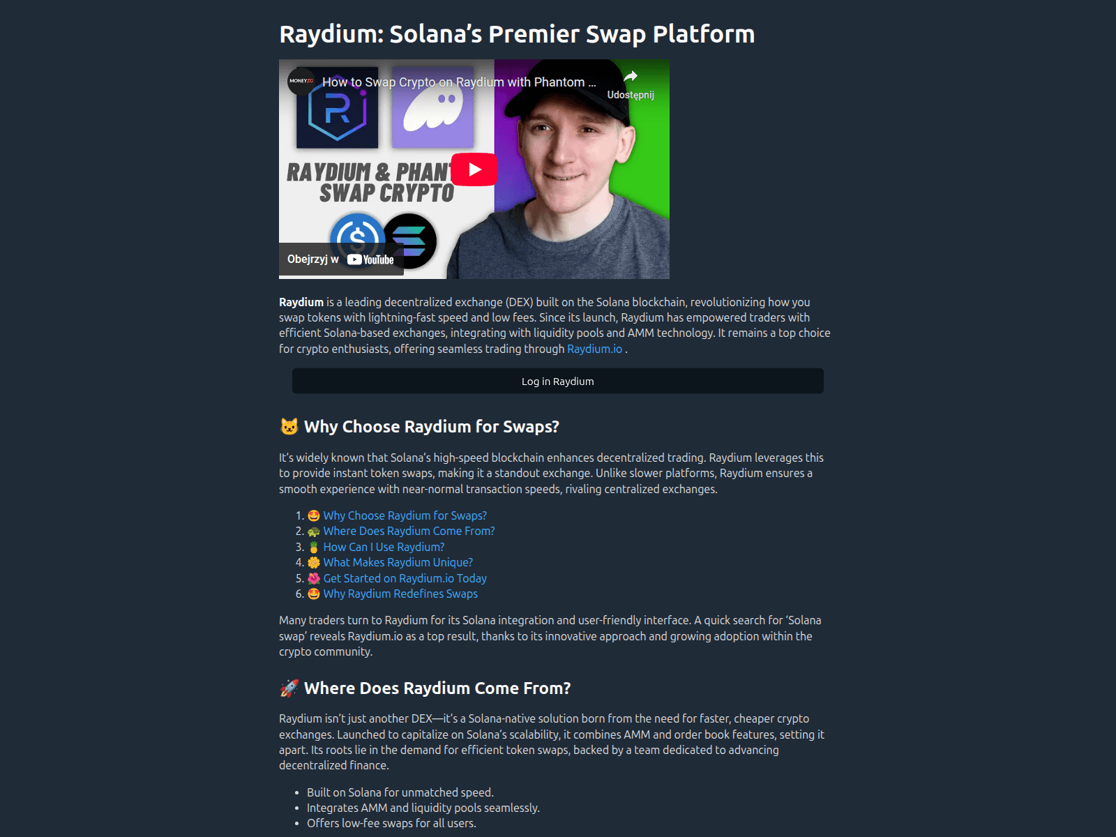 Screenshot of raydiums.org