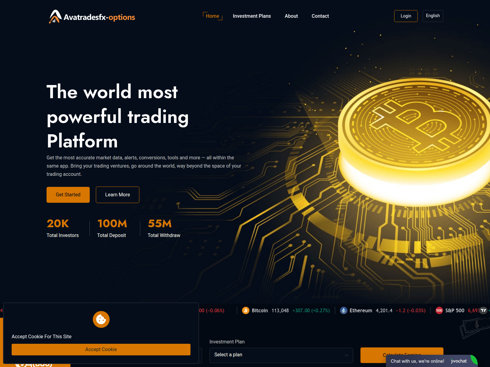 Screenshot of avatradesfx-options.com
