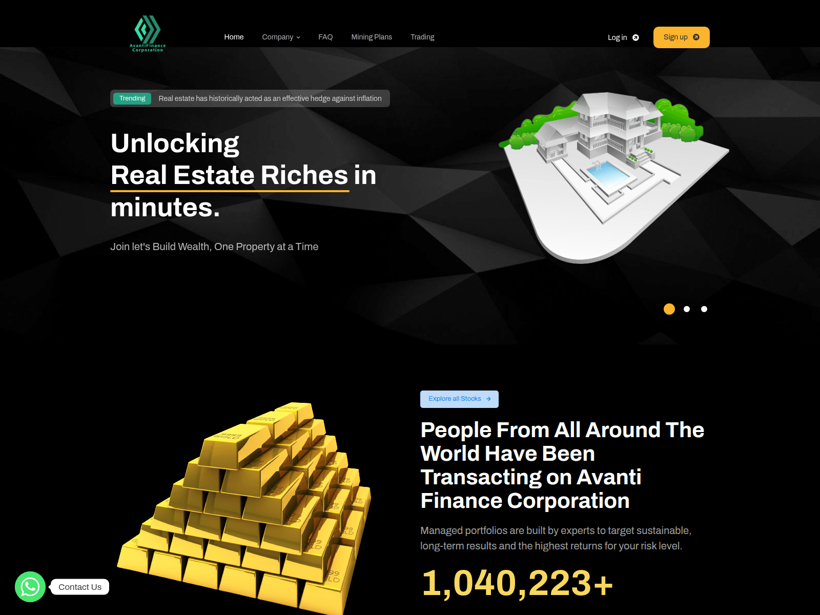 Screenshot of avantifinancecorporation.com