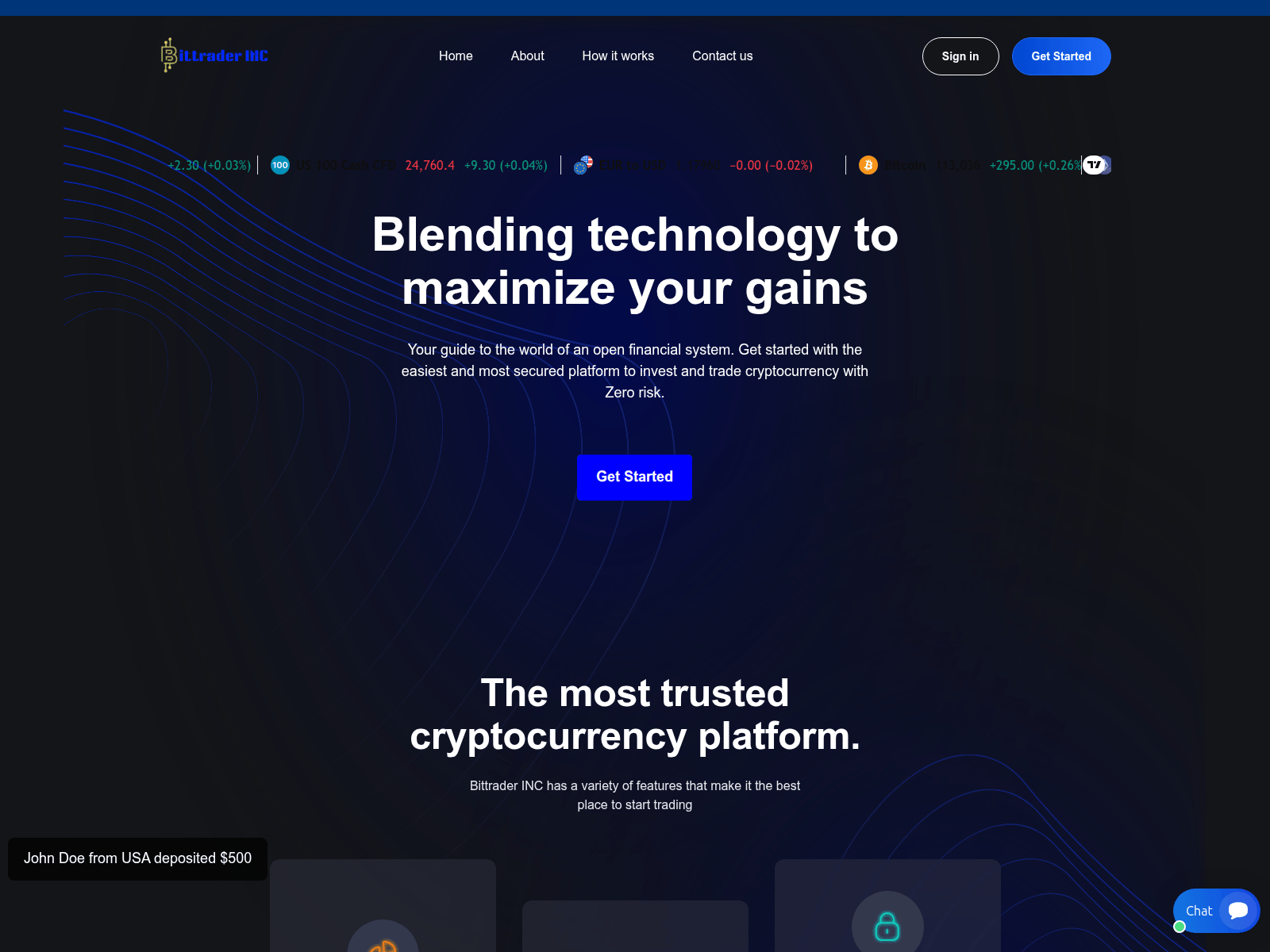 Screenshot of bittradersinc.com