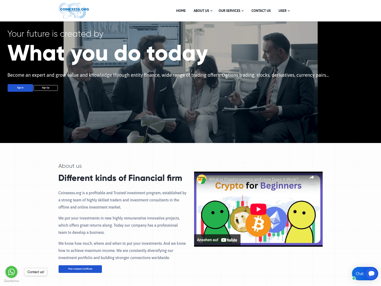 Screenshot of account.coinexess.org