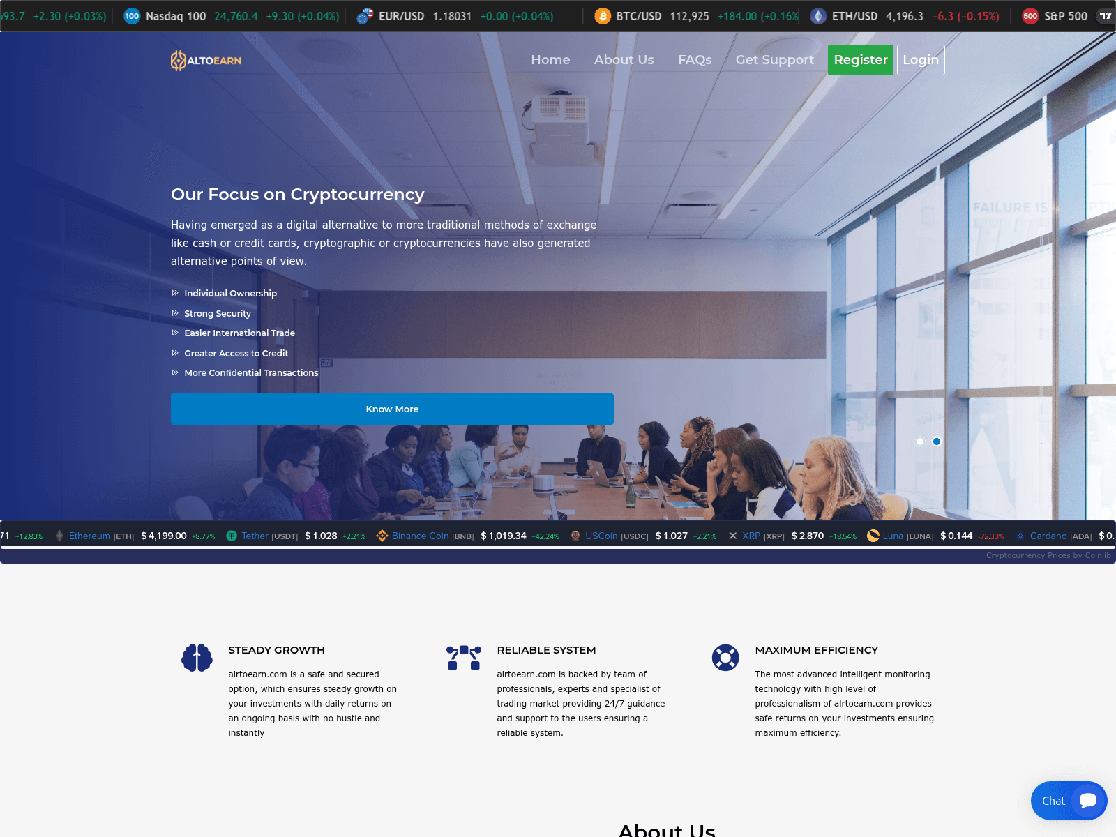Screenshot of alrtoearn.com