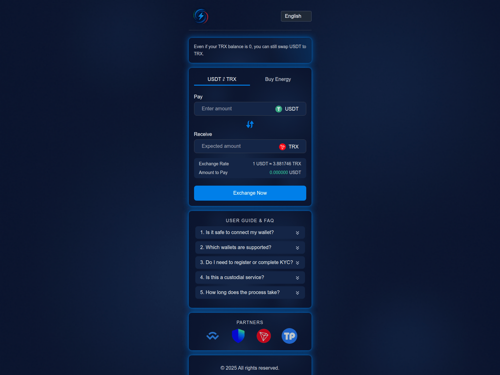 Screenshot of tron-swap.org