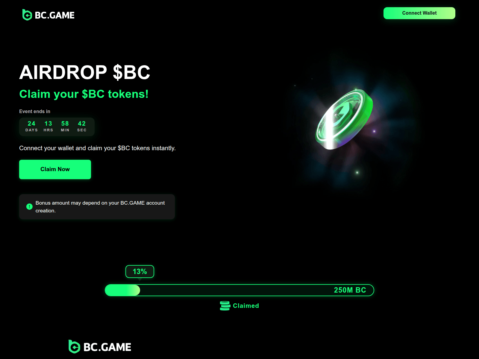 Screenshot of bcgame-airdrop.com