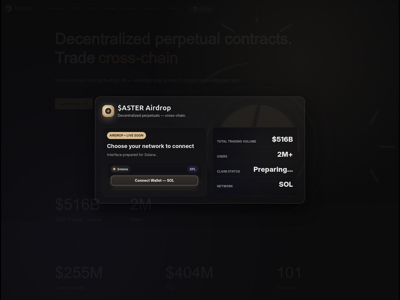 Screenshot of asterdex-allocations.xyz