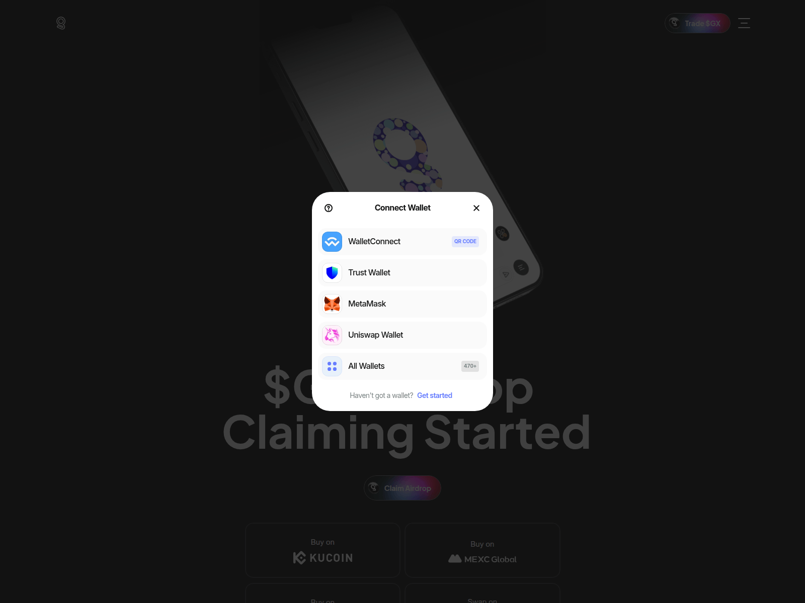 Screenshot of grindery-claims.io