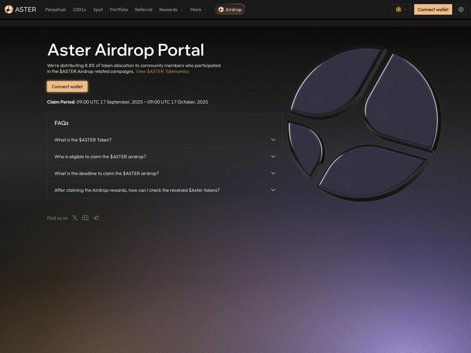 Screenshot of aster-dex.org