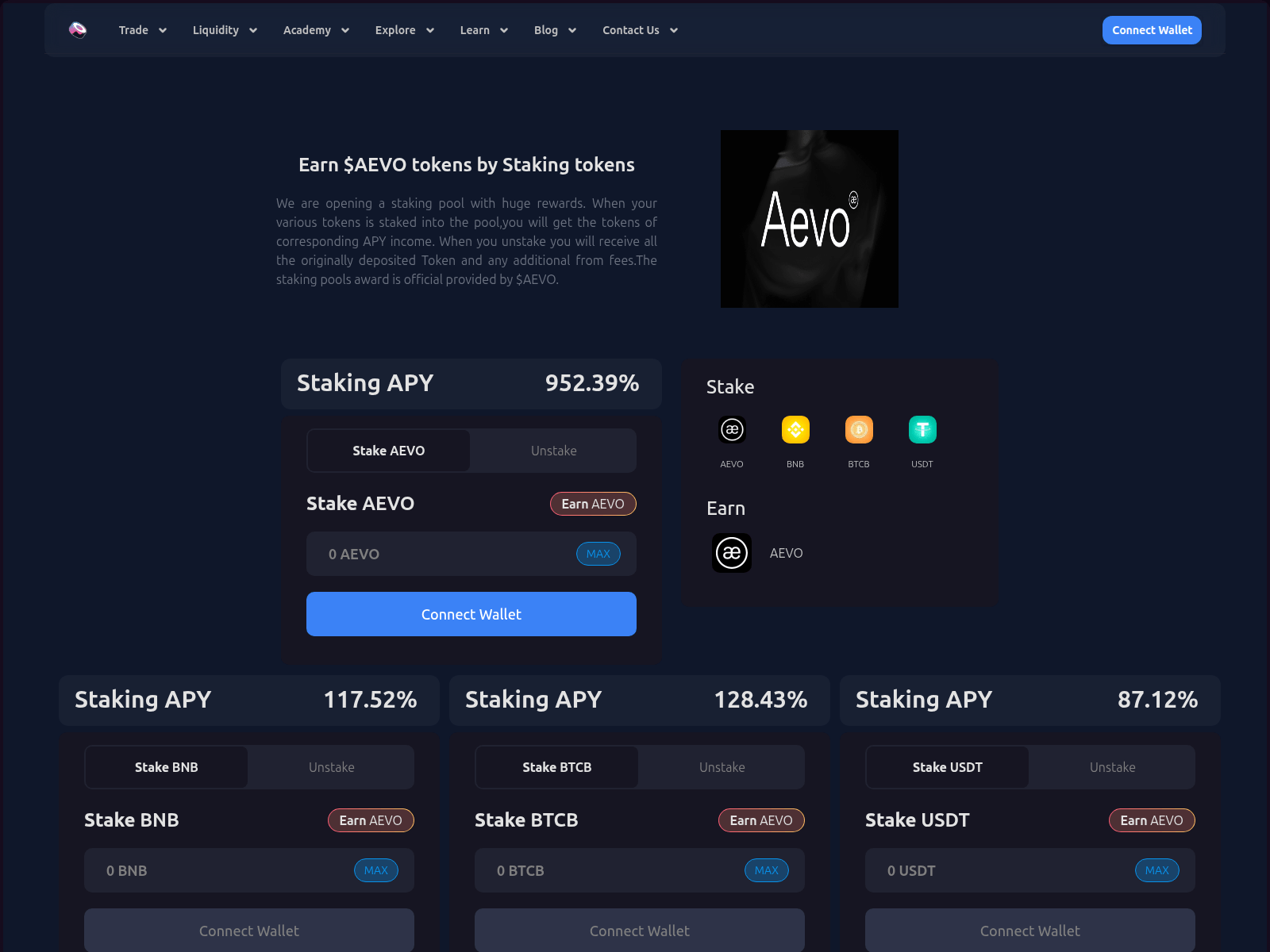 Screenshot of aevo.sushistakes.us