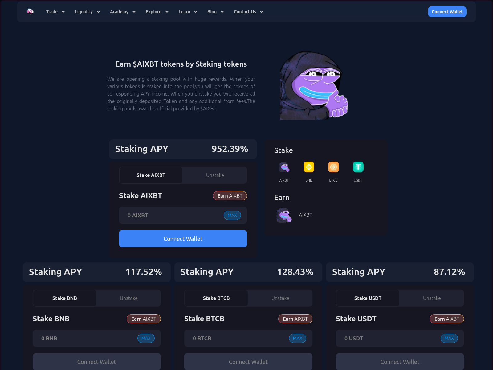 Screenshot of aixbt.sushistakes.us