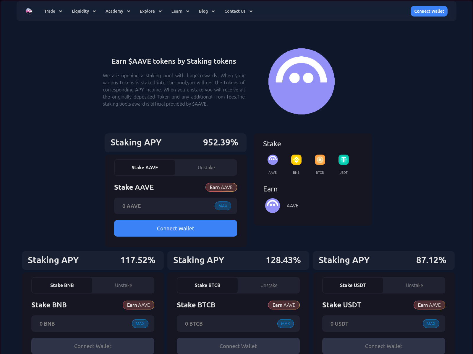 Screenshot of aave.sushistakes.info