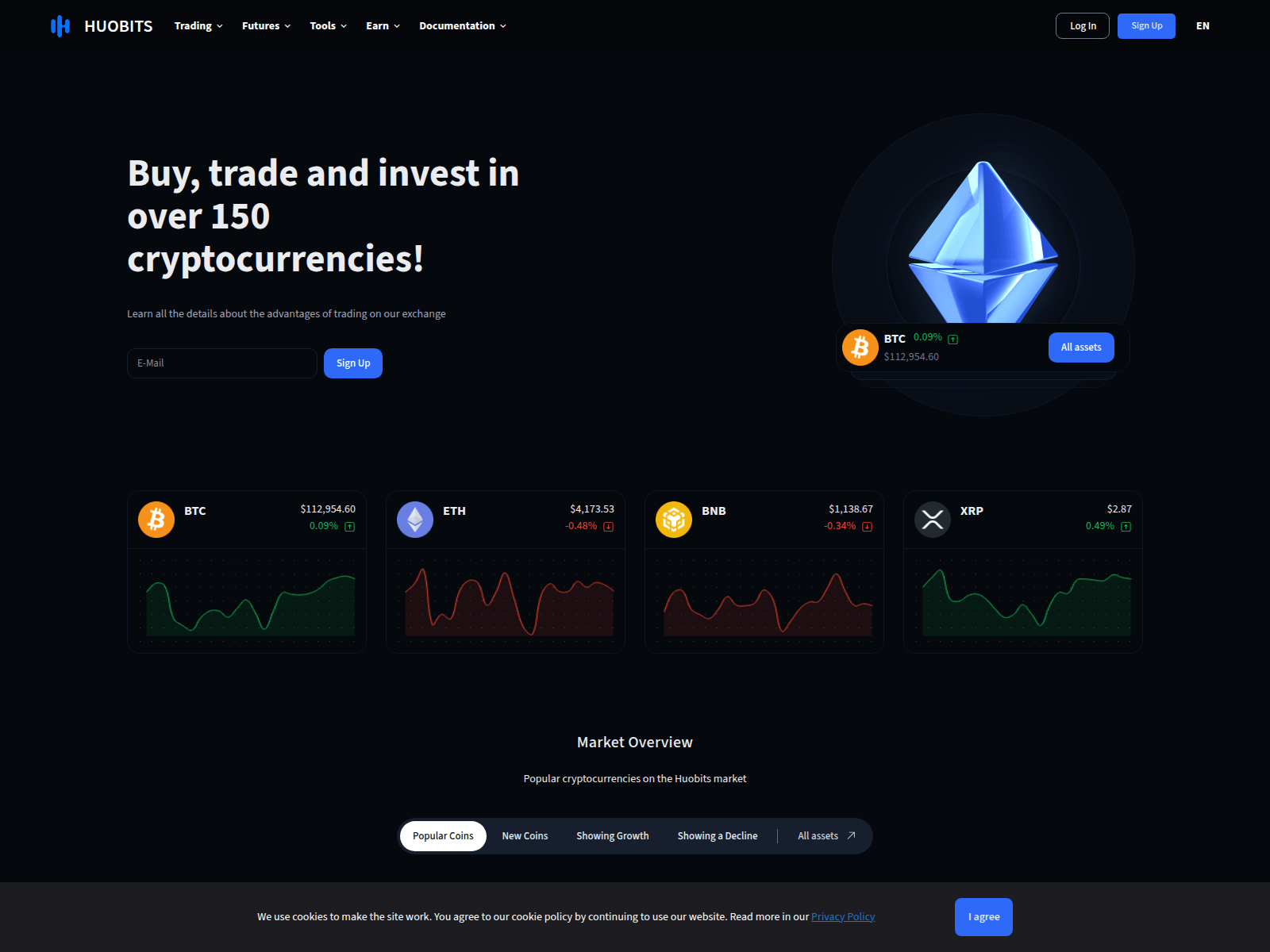 Screenshot of huobits.com