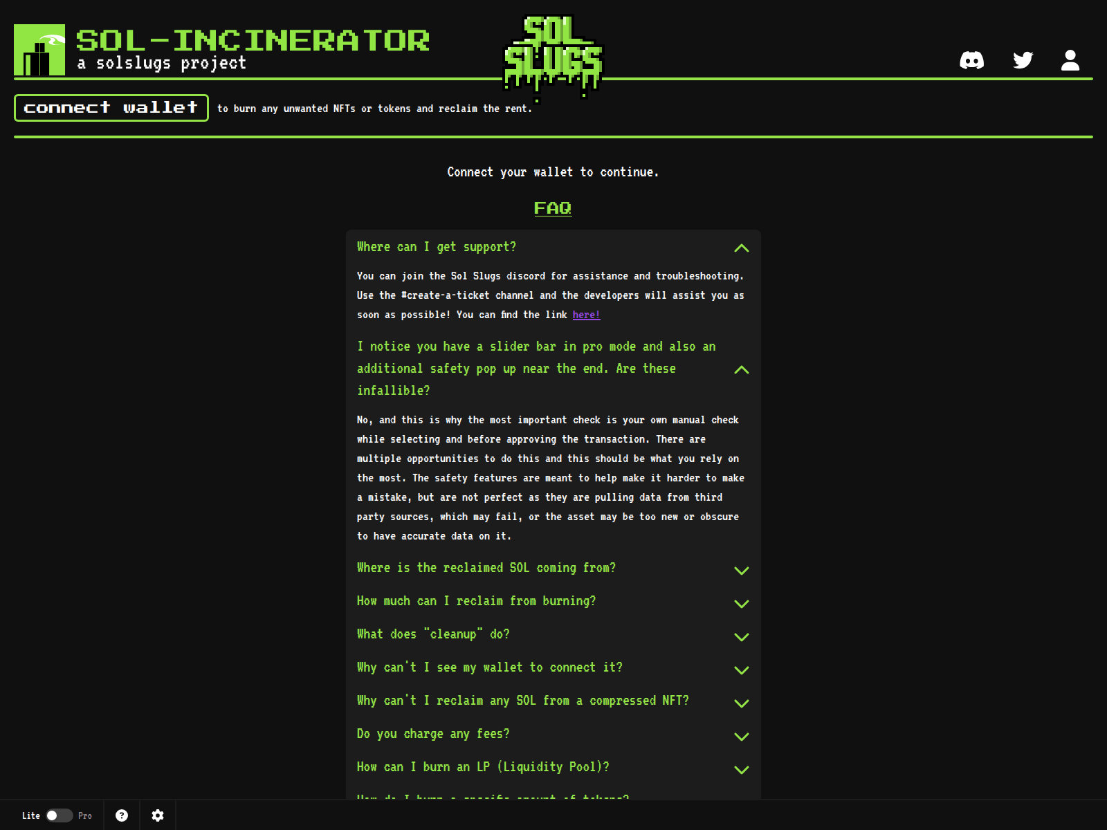 Screenshot of sol-lncinerator.org