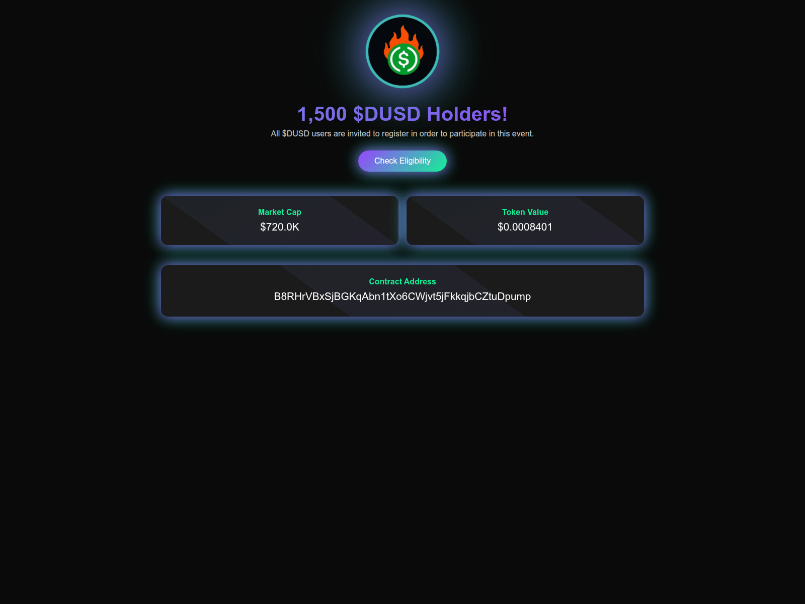 Screenshot of deflationaryusd.com