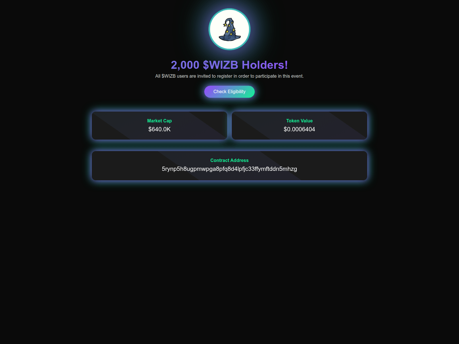 Screenshot of wizbonsol.com